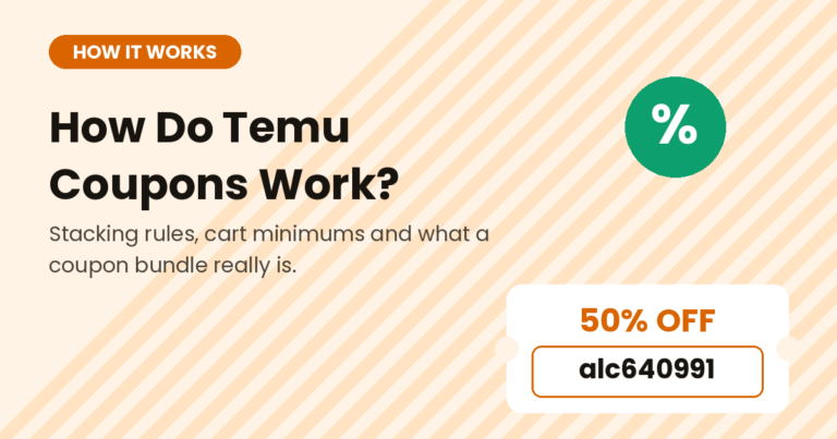 How Temu coupons work — stacking rules, cart minimums and coupon bundles
