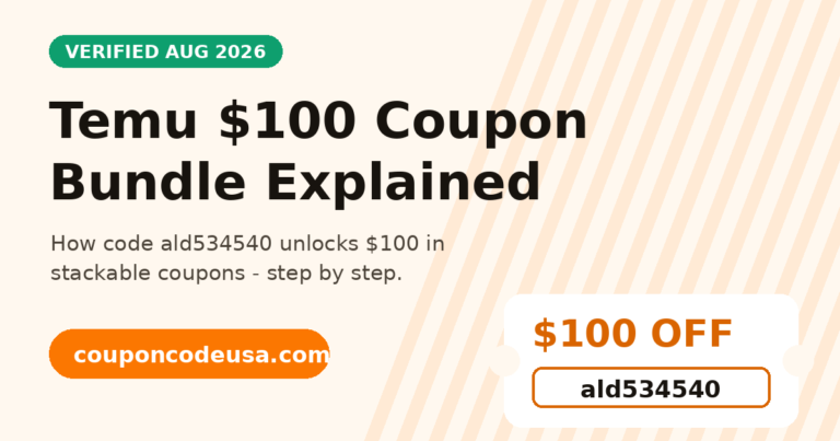 Temu $100 coupon bundle explained with verified code ald534540