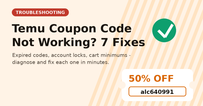 Fix a Temu coupon code that is not working at checkout